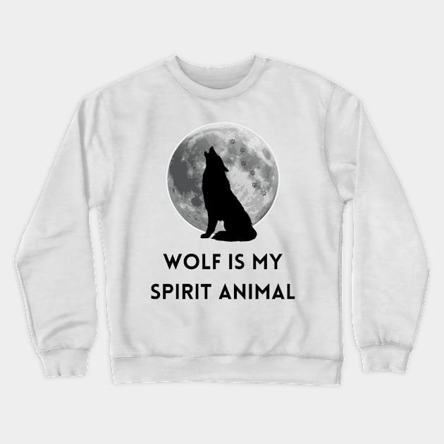 Wolf & Moon | My Spirit Animal Crewneck Sweatshirt by MrDoze